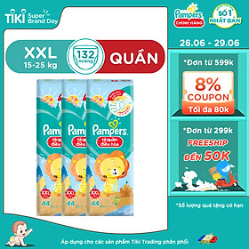 Combo 3 tã Quần Pampers Điều Hoà Gói Lớn L60/XL52/XXL44