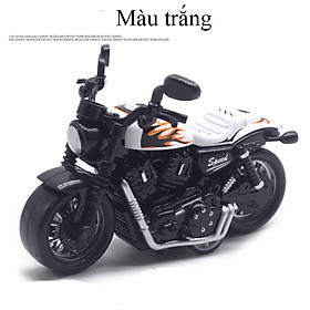 Đồ chơi mô hình xe mô tô Harley Davidson KAVY-18 bằng hợp kim và nhựa chạy cót nhiều màu - Trắng