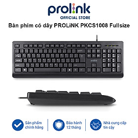 Mua Bàn phím máy tính có dây PROLiNK PKCS1008 Fullsize cao cấp  chống thấm  độ nhạy cao dành cho PC  Laptop - Hàng chính hãng