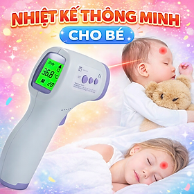Nhiệt Kế Điện Tử Đo Trán Cho Bé – Màn Hình Màu, Cảnh Báo Sốt, Chính Xác Cao