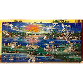 Mua Tranh sơn mài khảm trai bộ ghép Đồng Quê - SM028