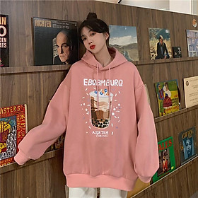 Áo Hoodie LY TRÀ SỮA Form rộng Unisex Nam Nữ Couple Chất Nỉ Bông Mịn Ulzzang KUN