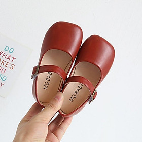 Giày búp bê cho bé gái màu đỏ MG BABY duyên dáng và dễ thương da mềm quai