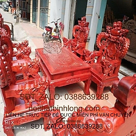 Mua Bộ Bàn Ghế Rồng Khuỳnh Nghê Đỉnh Gỗ Hương Đỏ Nam Phi