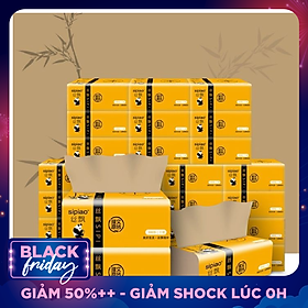 Giấy ăn gấu trúc siêu dai, an toàn khi sử dụng, giấy ăn sợi tre an toàn không chất tẩy trắng (Thùng 30 gói)