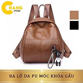 Balo Da Gấu PU Phong Cách Hàn Quốc, Balo Thời Trang Chất Da Mềm