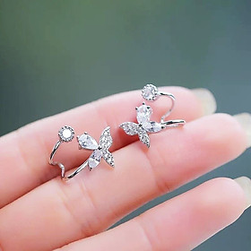 Bông tai cánh bướm đá sang chảnh tiểu thư thanh lịch