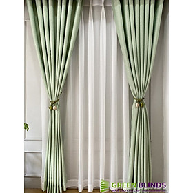 Mua  RÈM CỬA  Rèm cửa sổ rèm vải BỐ MÀU XANH LÁ - Sẳn khoen- nhiều kích thước lựa chọn ( sản phẩm như hình 100%)