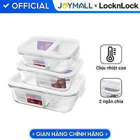 Mua Hộp thủy tinh LocknLock BLANC bảo quản thực phẩm nhiều dung tích LLG120-Hàng chính hãng  chịu nhiệt cao  có ngăn - JoyMall