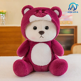 Gấu Bông Gối Ôm Thú Bông, Nhồi Bông Lena Đội Mũ Cosplay Lotso Siêu Dễ Thương Hot Hit 28cm