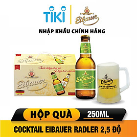 [BIA ĐỨC_SINCE 1810] Thùng 10 Chai Bia Cocktail Đức Thầy Tu EIBAUER RADLER NATURTRUB 2.5 ĐỘ 250Ml/Chai - Hương Vị Trái Cây Ôn Đới - Nhập Khẩu Chính Hãng