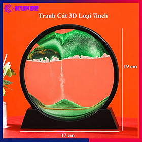 Mua Tranh Cát Chảy Chuyển Động 3D KUNBE Nhiều Mẫu Trang Trí Nhà Cửa Bàn Làm Việc  Giảm Stress - Màu xanh lá - Tròn Viền Đen 7inc