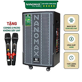 Mua Loa Kéo Nanomax SK-12X5 ( Xám ) Bass 30cm 400w Karaoke Bluetooth Tặng Kèm 2 Mic Hát karaoke. Hàng chính hãng