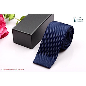 Cà Vạt Len Cao Cấp Bản 6Cm - Cavat Tự Thắt Kèm hộp, Xanh đen