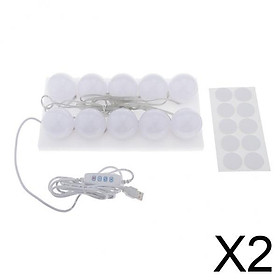 2x10x Hollywood Style LED Vanity Lights Dimmable Makeup Mirror Light Bulbs Kit 3 Colors