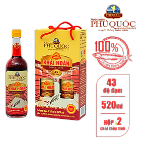 Hộp 2 Chai Nước mắm Khải Hoàn Phú Quốc 43 độ đạm 