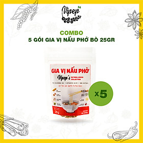 Combo 5 Gói Gia Vị Nấu Phở Vipep  - Gia Vị Nấu Phở Bò