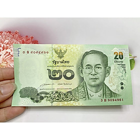 Mua Tờ tiền 20 Baht Thái Lan vua cha -  tặng phơi nylon bảo quản tiền