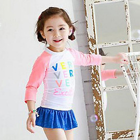 Bộ đồ bơi dài tay phối quần váy cho bé gái DBBG21