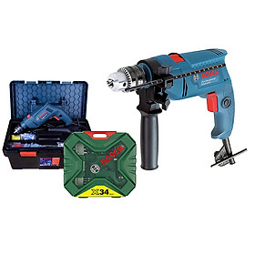 Máy Khoan Động Lực Bosch GSB 550 Freedom + Tặng Bộ Phụ Kiện FREEDOM 90 Chi Tiết +Tặng Bộ Mũi Khoan 34 Chi Tiết