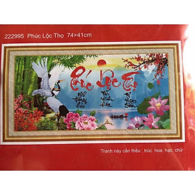 Mua Tranh thêu chữ thập Phúc Lộc Thọ 222995-74x41cm