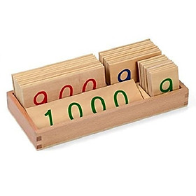 (Bản quốc tế) Hộp thẻ số 1-1000 cỡ nhỏ - Small Wooden Number Cards With Box 1-1000
