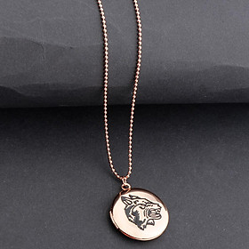 Wolf Head Amulet Charms Round Tag Pendant Photo Frame Locket Memorial Men Women Necklace