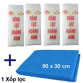 Xốp Lọc 90x30cm & 4 Bông Lọc 60x13cm | Vật Liệu Lọc Nước Hồ Cá Hiệu Quả