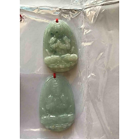 MẶT PHẬT ĐẠI NHẬT NHƯ LAI XANH CẨM THẠCH TỰ NHIÊN 35mm đk 23mm ĐỘ mệnh NỮ tuổi MÙI tuổi THÂN mệnh MỘC HOẢ THUỶ 