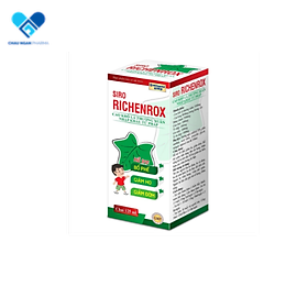  Siro ho cho bé RICHENROX giảm ho, tiêu đờm, viêm họng, viêm phế quản chai 125ml thành phần từ Cao lá thường xuân, húng chanh