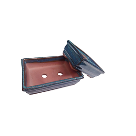 Chậu chữ nhật men xanh trồng cây bonsai mini,chậu cây cảnh gốm sứ bát tràng