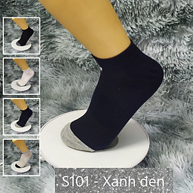 Tất Vớ cổ ngắn trơn Cotton Air Seven S101. 4 màu: Trắng, Đen, Xanh, Xám. Dày dặn, mềm mại, kháng khuẩn khử mùi, không hôi chân