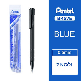 Hình ảnh Ruột Bút Bi Nhật Bản Pentel BK250 - BKS7E | Ngòi 0.7mm (Mưc Xanh và Đen) | Ngòi bút bi Pentel BK250