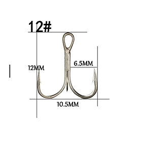Set 2 lưỡi ba tiêu , ba chấu , gắn cho mồi câu cá , cá sắt , body , sản phẩm chưa có lưỡi , độ cứng BKB BKK , 3x , 4x