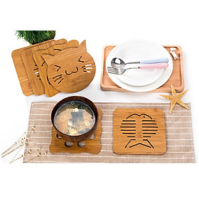 Mua Combo 5 đế lót nồi chịu nhiệt bằng gỗ PaKaSa - Họa tiết giao ngẫu nhiên