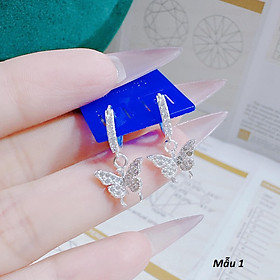 Bông tai bạc khuyên tròn thời trang chất liệu bạc s925 MS065a