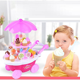 Hình ảnh Đồ chơi lắp ráp, xếp hình xe đẩy bán kem, quà tặng cho bé(Loại to)