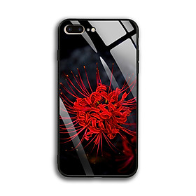 Ốp Lưng Kính Cường Lực cho điện thoại Apple Iphone 7 Plus / 8 Plus - 03004 0595 HOABINGAN06 - In hình Hoa Bỉ Ngạn - Hàng Chính Hãng
