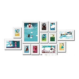 Bộ 12 khung ảnh Composite Treo Tường phòng khách KA1206 Miễn phí phụ kiện.