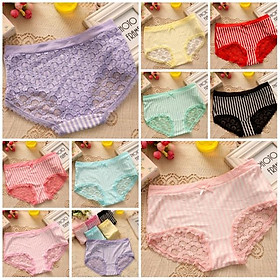 Set 5 quần chip thun cotton kết hợp ren thun co giãn thấm hút mồ hôi