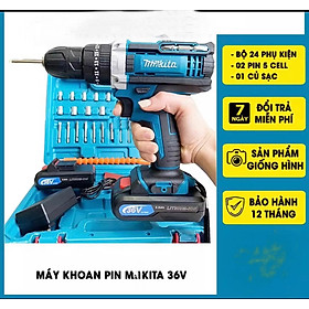 Máy khoan pin MKT 36V Loại 1 Tặng Phụ Kiện 24 món