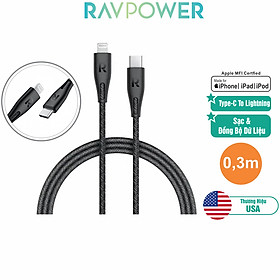 Dây Cáp Sạc Lightning Cho iPhone, iPad Chuẩn MFI ( Type C To Lightning) - RP-CB1003 Dài 0.3m - Hàng Phân Phối Chính Hãng