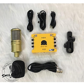 Mua Combo Livestream Thu Âm Mic AQ220 Sound Card K10 2020 Phiên bản tiếng anh
