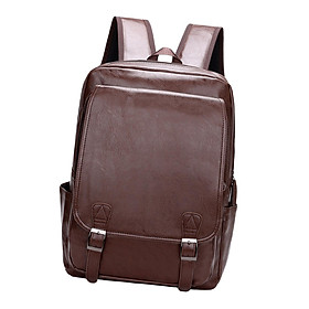 Laptop Backpack Men's PU Leather Backpack for Notebook Bookbag Casual Daypack Rucksack for Hiking Office Travel Work Shopping