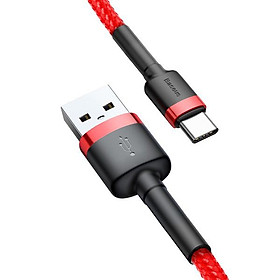 Cáp sạc nhanh Baseus 3A Cafule USB to Type-C dây TPE cao cấp truyền data cực nhanh dài 1M cho Android ( nhiều màu ) - Hàng chính hãng