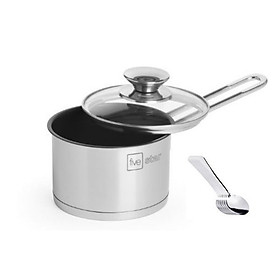 Quánh chống dính bột cháo 3 đáy inox 430 Fivestar Standard nắp kính bếp từ tặng 5 muỗng ăn