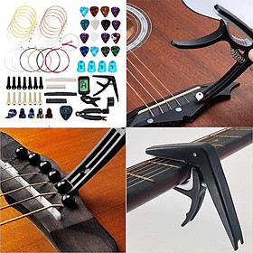 66pcs Guitar Bridge Pins String Pegs, Picks Bridge One Pin Puller Guitar Accessories Kit for Guitar Partial Kits Replacement