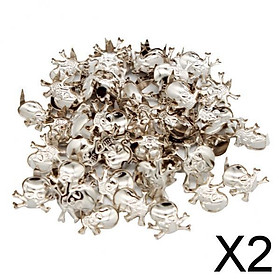 2x50Pcs Gothic Skull Metal Rivets Claw Studs Bags Clothes Hats Leather Decor