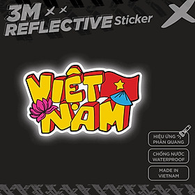 Hình ảnh VIETNAM TYPOGRAPHY 3M - Reflective Sticker Die-cut Hình dán phản quang thương hiệu STICKER FACTORY