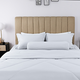 Bộ 5 món ga giường, áo gối kèm mền chần NIN House Classic mẫu mới nhiều màu, đủ kích thước ga bọc nệm màu trơn sọc ngang 1.6m 1.8m x2m